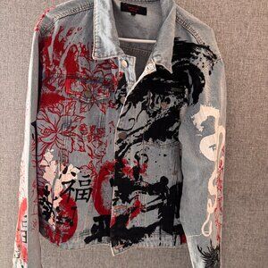 Denim Jacket - Size S- Liquor N Poker